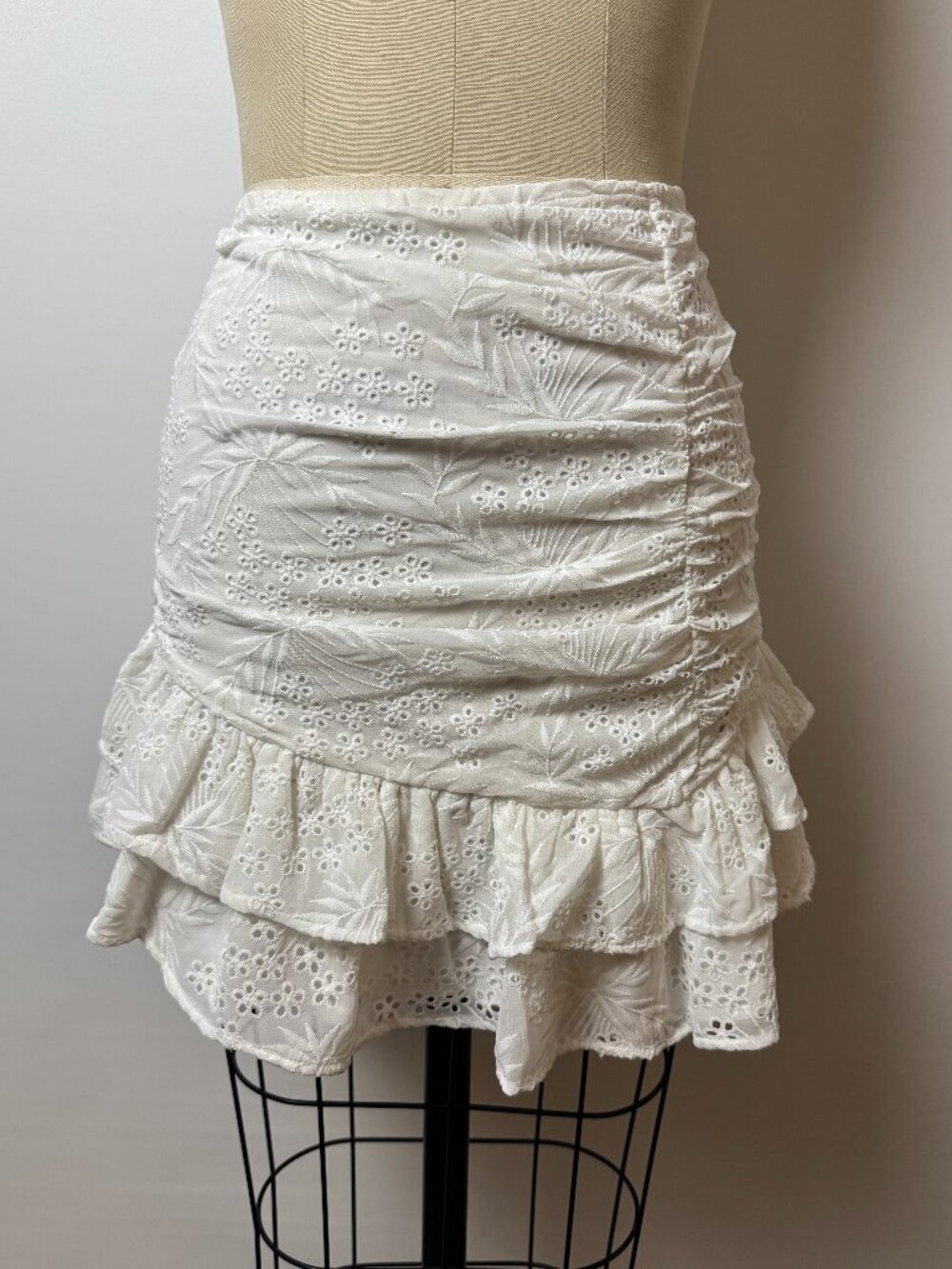 Majorelle - Mini Eyelet Embroidered Skirt